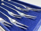 6 Vintage Dg Sterling Denmark Crown Finial Small Cocktail Forks 4 5     In Box