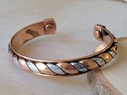 Pure Copper Magnetic Bracelet Arthritis Pain Energy Therapy Cuff Two Tone Twist