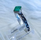 Carolyn Pollack Band Ring W  Gr  Chip Inlay Turquoise Sz  8-1 4