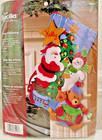 Bucilla Santa Tree Trimming Felt Christmas Stocking Kit New Snowman Rare Oop 18 