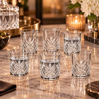 2 Oz Cut Crystal Vodka Shot Glasses  6-pc Glassware Set