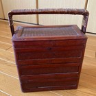 Chinese Antique Woven Basket 3-tier Handheld Vintage Collectible