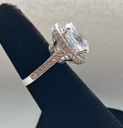 Hsn Vintage Round Absolute With Pave Halo Cocktail Engagement Ring Size 5