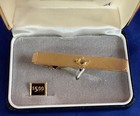       vintage Anson Gold Tone Tie Clip Shriner Mason Design In Original Box