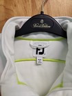 Footjoy Women s  Quilted Puffer Golf Vest White Green Sz Large   Full Zip Vguc 