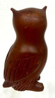 Vintage Signed Hand Carved Folk Art Wood Owl Figurine Statue 5 1 8  Tall