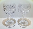 2 Waterford Tyrone Crystal 13 Ounce Stem Hock Wine Glasses Excellent Condition