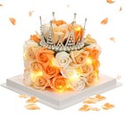 Preserved Flowers Bouquet Cake  Unique Flower Preserved Rose Gifts For Orange