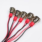 5pcs 12mm Red Led Metal Indicator Lamp 12-24v Dc Signal Light Pilot With Wire