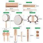 13 Pcs Kids Wooden Musical Percussion Instrument Toy Tambourine Maracas H9o1