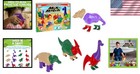Dinosaur Magnetic Mix Match Toy Set  Includes Stegosaurus  T-rex  Triceratops