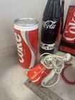 Lot Of 8 1980 s Coca-cola Coke Items Camera Umbrella Bank Radios Shorts Phone