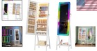 Jewelry Mirror Cabinet With Led Lights Floor Standing Jewelry Organizer Jewel   