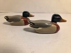 Set Of 2 Vintage Mallard Ducks Hand Carved And Painted 1984 2   