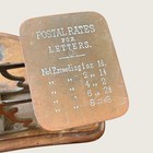 Antique British Letter Balance Scale Brass Postal Rates Victorian C1900