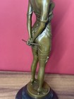 Bronze Sculpture Women Statue Marble Decor Paris Zach Figure Rare Art Lady Stand