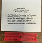  2  Two Mint Vintage Unused Rex Theatre Tickets    mexico  Missouri   