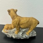 Mercuries Usa 1992 Panther Family Cubs Figurine Hand-painted Porcelain Vintage