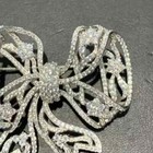 2 50ct Round Cut Real Moissanite Bowknot Charm Brooch Pin 14k White Gold Plated