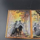Pair 1930   s Reverse Painted Silhouette On Convex Glass W  Victorian Couple