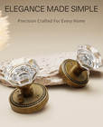 6 Pack Privacy Antique Brass Crystal Door Knob With Lock  Vintage Antique Brass