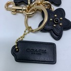 Coach Black Wildflower Mix Gold Tone Keychain Bag Charm