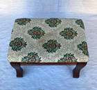Vintage  Floral Tapestry Upholstered Wooden Foot Stool Ottoman - Nice 