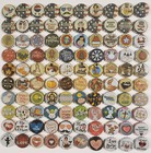 100 Beer Caps 350  Designs Used But No Dents Or Defects 