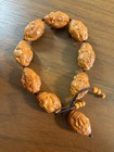 7 Piece Chinese Natural Olive Dentoliva Carved Bead Buddha Bracelet