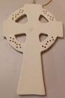Celtic Cross Irish Blessing Shamrock Porcelain Hanging Christmas Ornament