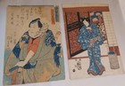 Pair Of Original Japanese Woodblocks-vtagawa Sadamaso Kinimaso Kuniyoshi Vtagawa
