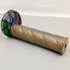 Vintage Stained Glass Double Wheel Brass Kaleidoscope
