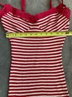 Vintage Betsey Johnson Women s Cute Red   White Stripe Tank Top Size L