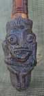 African Carved Figural Pipe Wood Stone Ancestral Head 11  Ooak Possibly Bamileke