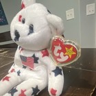 Ty Beanie Babies Glory Bear Plush Patriotic Stars American Flag 1999 Vintage