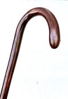Vintage Antique Silver Inlay Wood Metal Tip Crook Handle Walking Stick Cane 35   l
