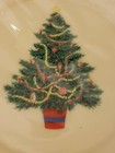 Set Of 4 Lenox Special Holiday Christmas Tree Design Green Trim Dessert Plate