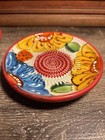 Ceramic Grater Garlic Lemon Chocolate Cheese Plate Hand Painted Spain Floral B7