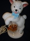 Vintage Ceramic Nursery Rhyme Little Bo Peep Lamb Child   s Bedroom Lamp Light