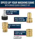Pressure Washer Quick Connect M22-14mm To 3 8  Male Female Brass Pw Wash Fitting