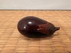 Antique Japanese Roiro Lacquer Wood Netsuke Of An Eggplant  nasubi  Japan