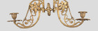 Antique French Pair Candle Sconces Bronze brass Ornate Acanthus  Leaf Rosettes