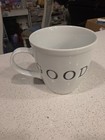World Market Good Morning Vintage Etched Coffee Tea Mug Large White Black 