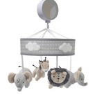 Lambs   Ivy Jungle Safari Musical Baby Crib Mobile - Gray  Beige  White  Animals