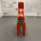 Vintage Red Orange Dala Painted Horse Nils Olsson Sweden 6 3 4       Tall