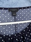 Ann Taylor Factory Women   s Navy Blue White Polka Dot Bell Sleeve Blouse Size L