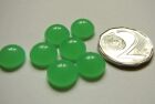 Uranium Green Glass Flat Back Round Cabochon 10mm  10pcs 