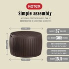 Keter Circa 37gal Round Patio Box Stylish Storage Table And Seating  Brown Resin