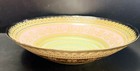 Artistic Accents Xl Serving Bowl Gold Textured Lace On Pink   Sage Turkey