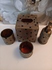 Bronze black Mosaic 4pc Bathroom Accessory Set W  Tissue Cover  Soap Dispenser